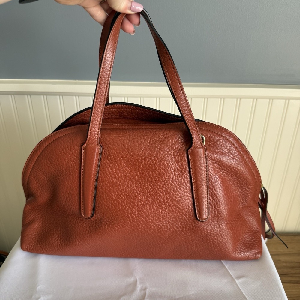 GIANNI CHIARINI Soft Pebbled Leather Shoulder Crossbody Bag Purse Burnt Red EUC